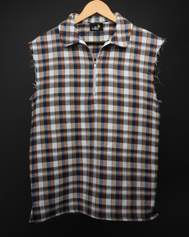 Sleevless * Flannel Zip Shirt #175