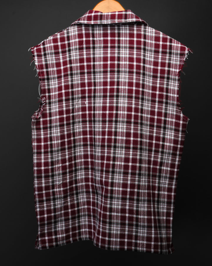 Sleevless * Flannel Zip Shirt #174