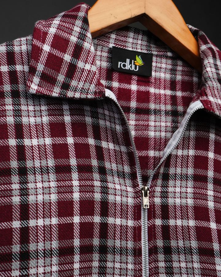 Sleevless * Flannel Zip Shirt #174