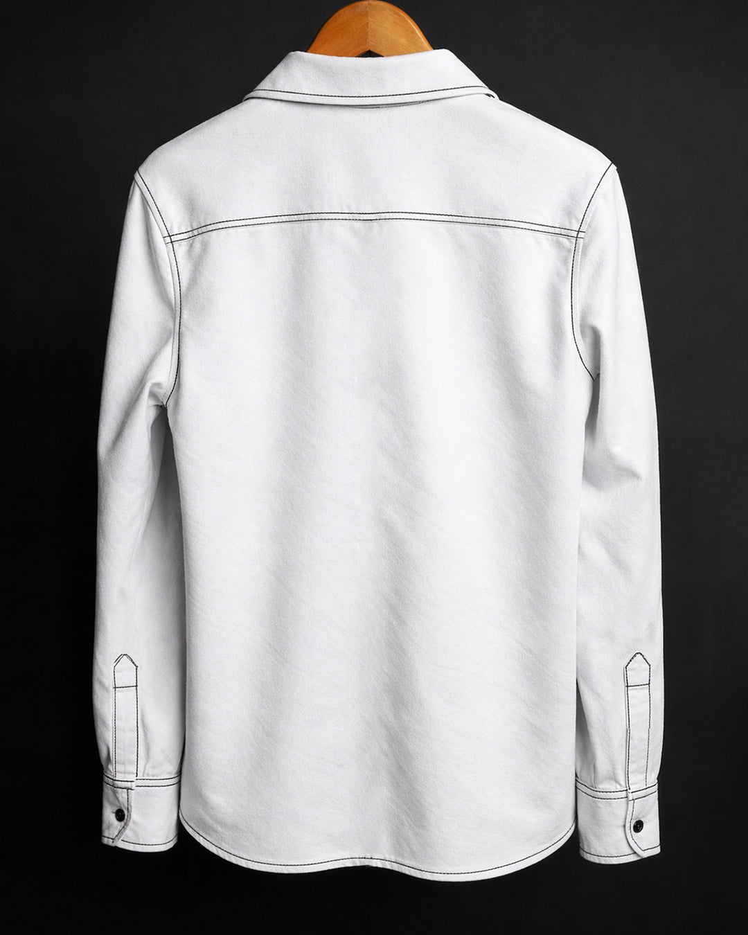 White - Suede Zip Shirt #163