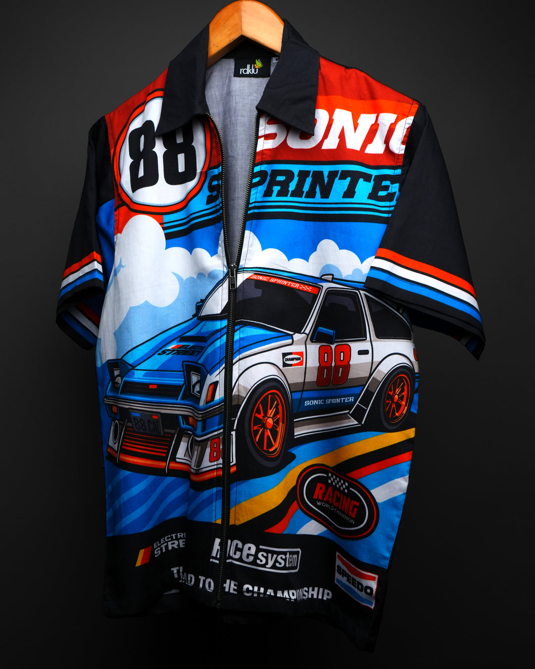 Sonic Sprinter * Printed Zipped Racing Shirt #187
