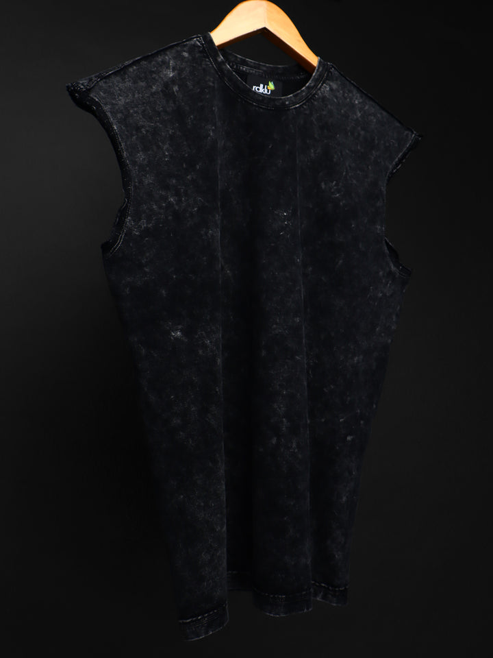 WASHED OUT RAW EDGE BASIC * Sleeveless Vest#6