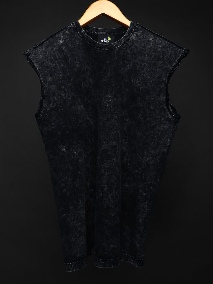 WASHED OUT RAW EDGE BASIC * Sleeveless Vest#6