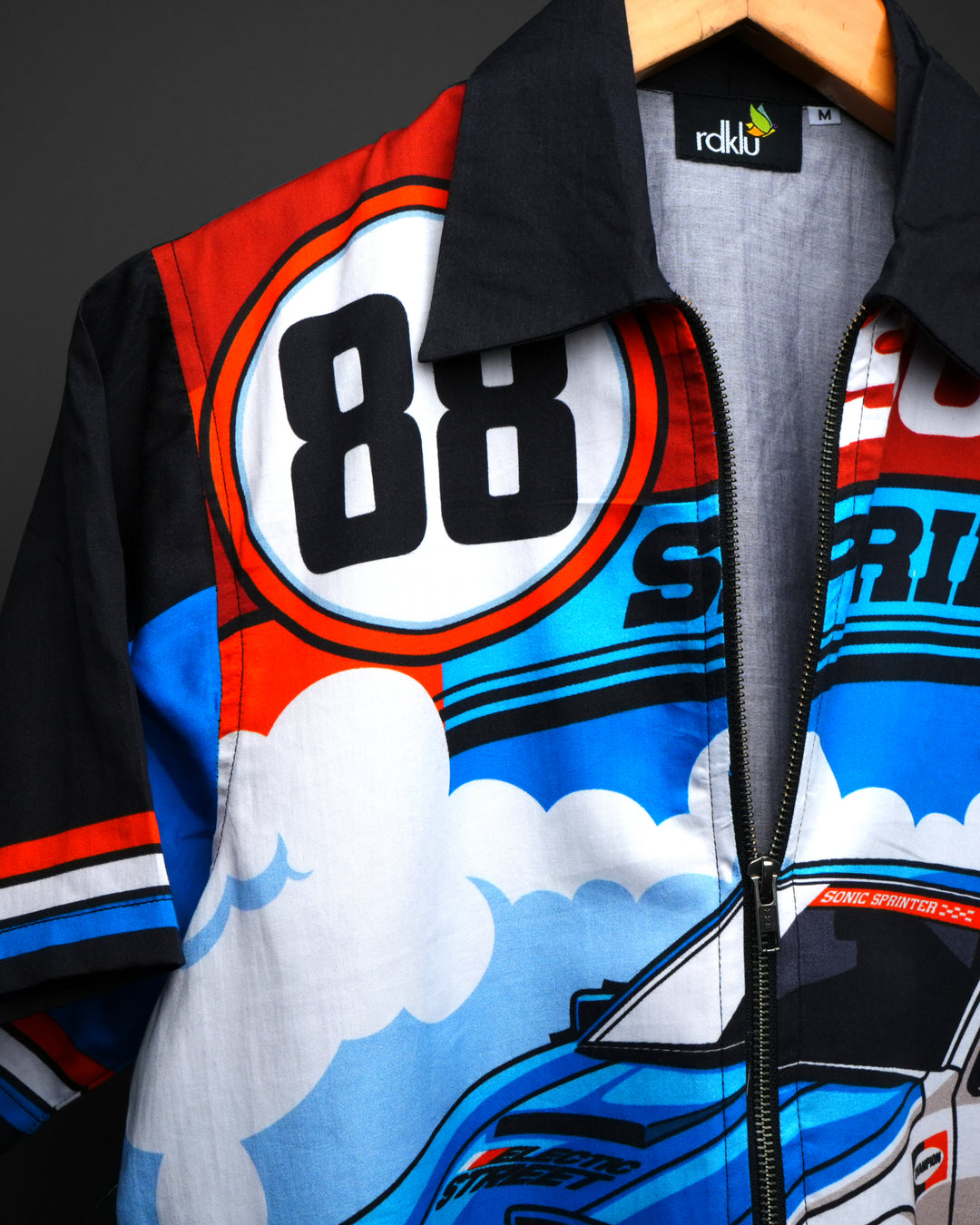 Sonic Sprinter * Printed Zipped Racing Shirt #187