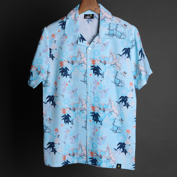 Printed Cuban collar Shirt For Men #22