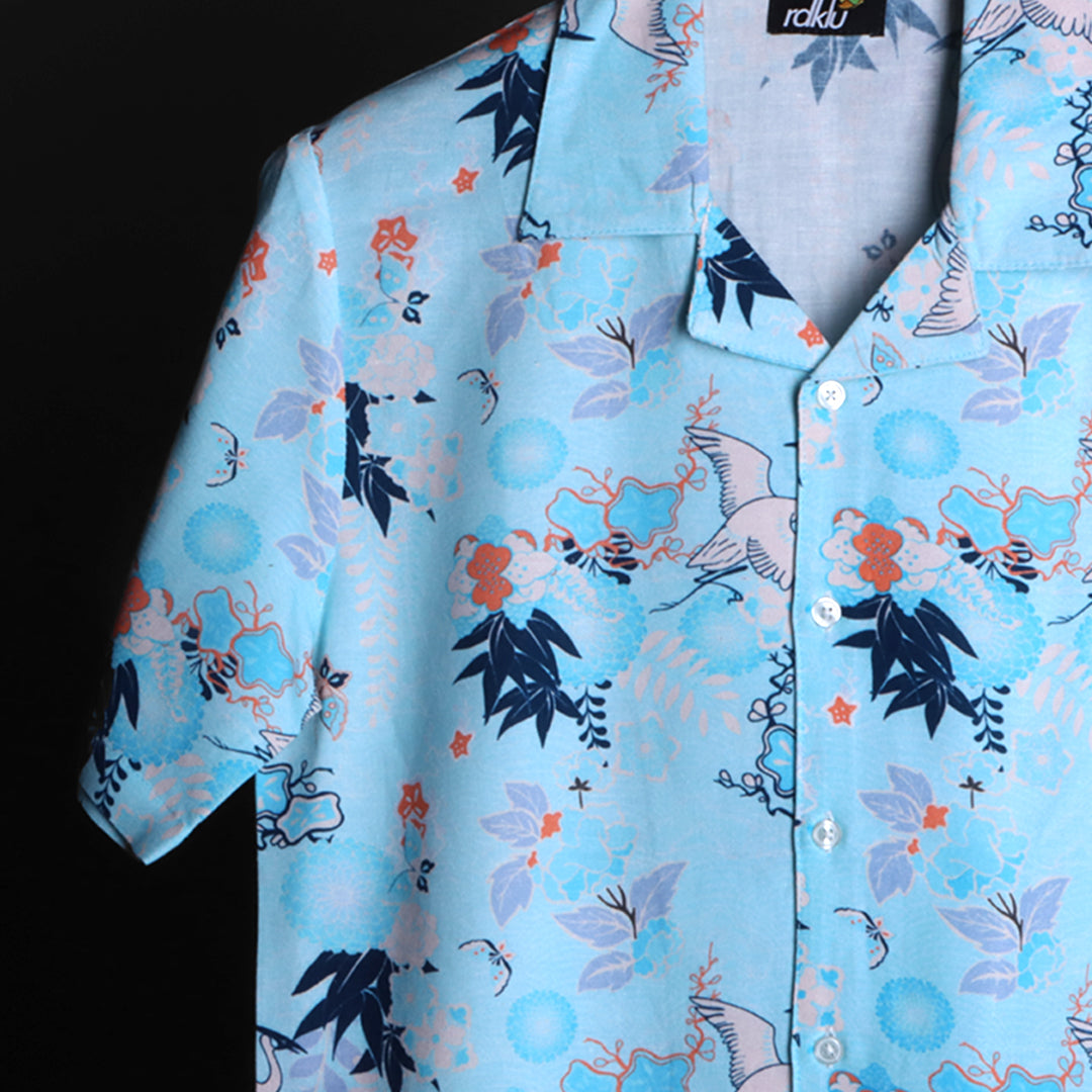 Printed Cuban collar Shirt For Men #22
