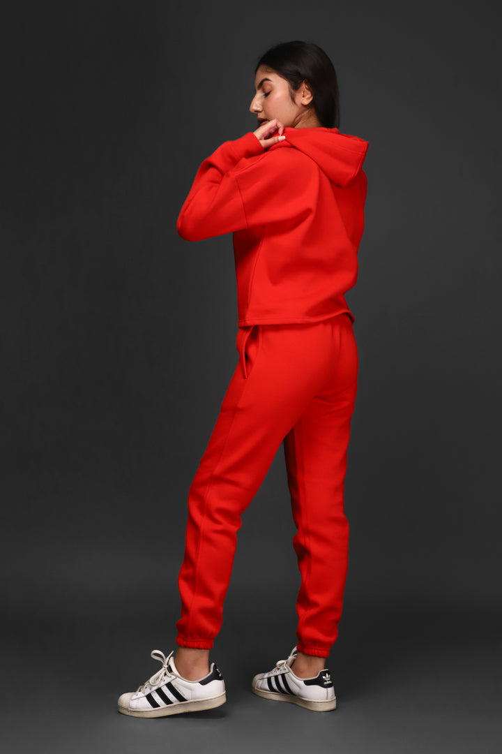 Women's Crop Hoodie Jogger Co-ord Set#4