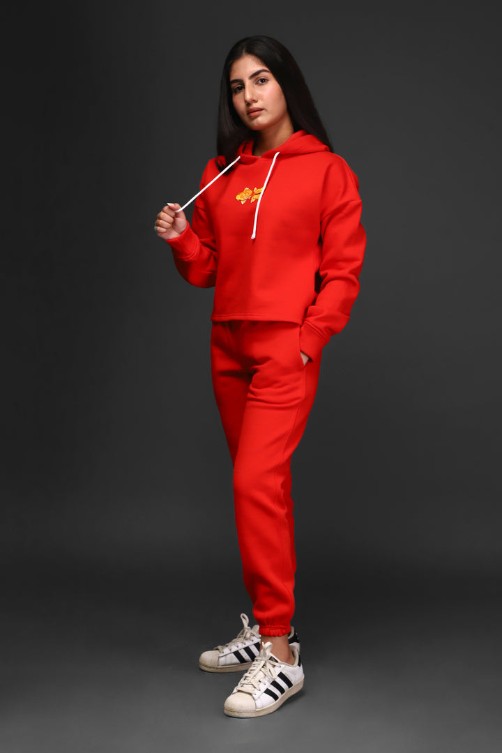 Women's Crop Hoodie Jogger Co-ord Set#4