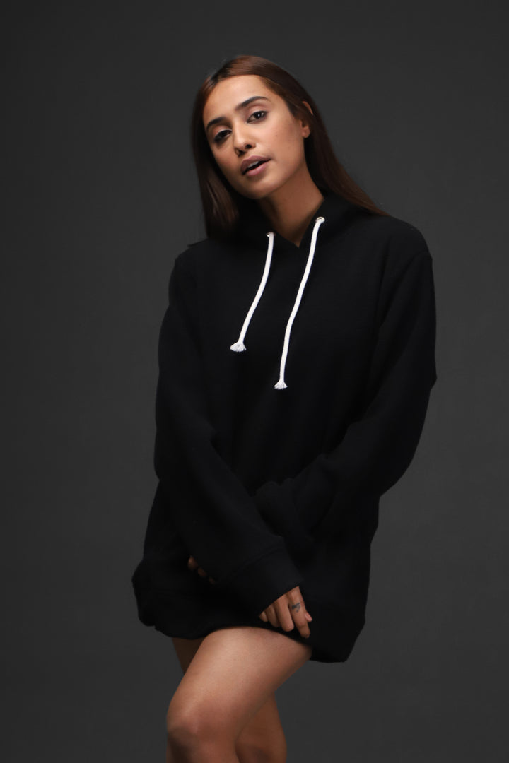 Women's Black Fur Hoodie- RDKLU#5